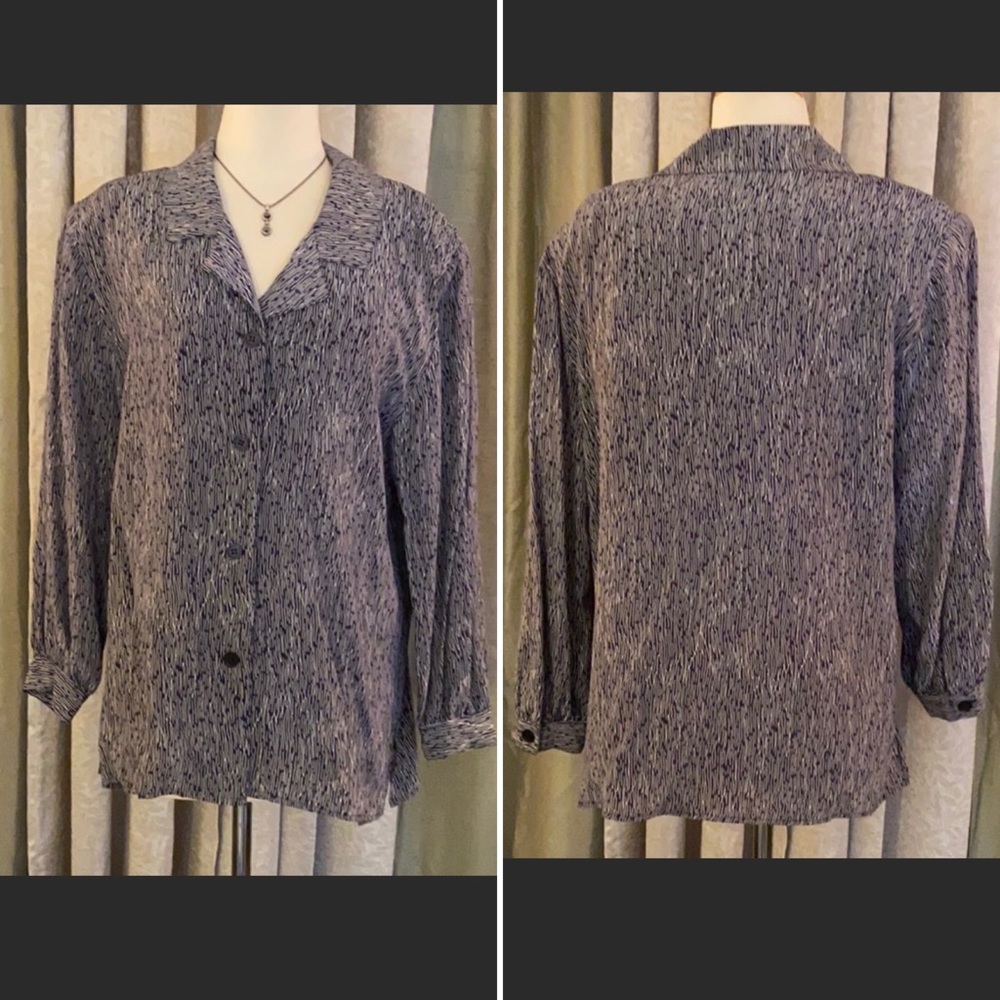 Silk Mario Forte Blouse Button Front vintage